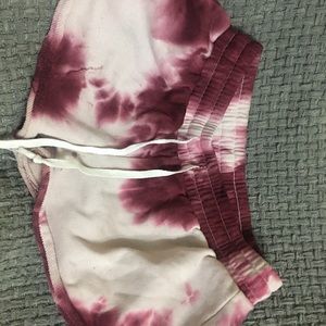 Red Tie-Dye Shorts